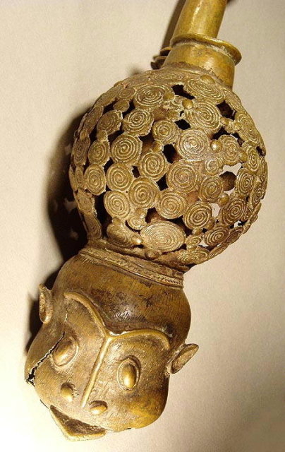 BRONZE BAMILEKE PIPE CAMEROON 18-19th Cent.