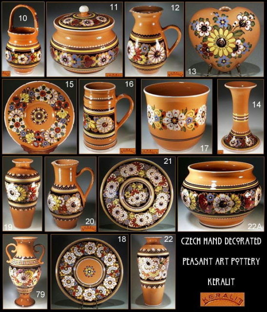 CZECH PEASANT ART POTTERY VASE #22