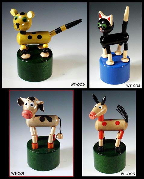 (8) JOINTED POP-UP WOODEN TOYS