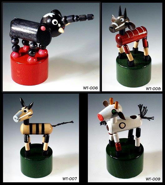 (8) JOINTED POP-UP WOODEN TOYS