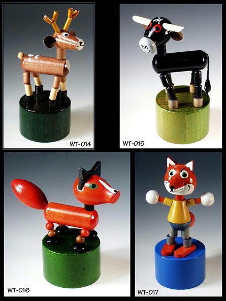 (8) JOINTED POP-UP WOODEN TOYS