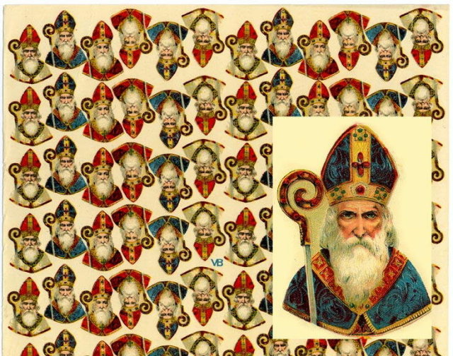 2 LARGE UNCUT OLD SCRAP SHEETS ST. NICHOLAS P10