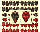 RARE LARGE UNCUT OLD SCRAP SHEET GREY/RED DEVIL