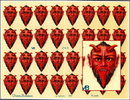 3 RARE UNCUT OLD SCRAP SHEETS RED DEVIL HEAD