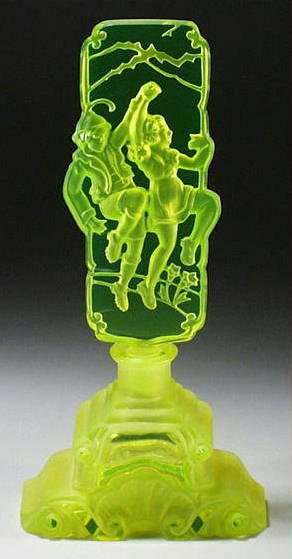 CZECH PERFUME BOTTLE VASELINE GLASS HANSEL &