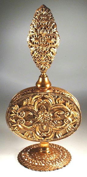 PERFUME BOTTLE IN METAL DORE FILIGREE