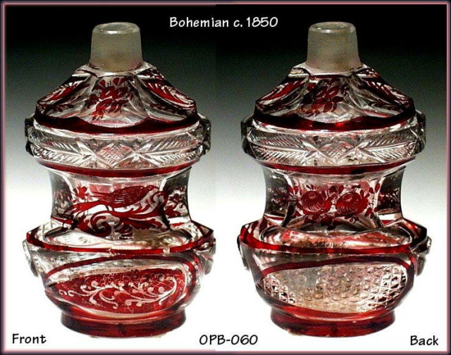 BOHEMIAN PERFUME BOTTLE BIEDERMEIER c.1850