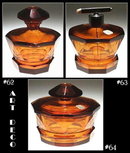 CZECH ART DECO TOPAZ COLOR GLASS PERFUME BOTTLE