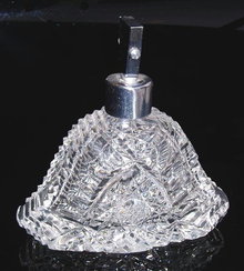 VINTAGE CZECH ART DECO CUT CRYSTAL ATOMIZER