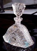 CZECH ART DECO CUT CRYSTAL PERFUME BOTTLE