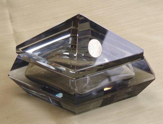 SIGNED CZECH GEOMETRICAL ART DECO POWDER BOX
