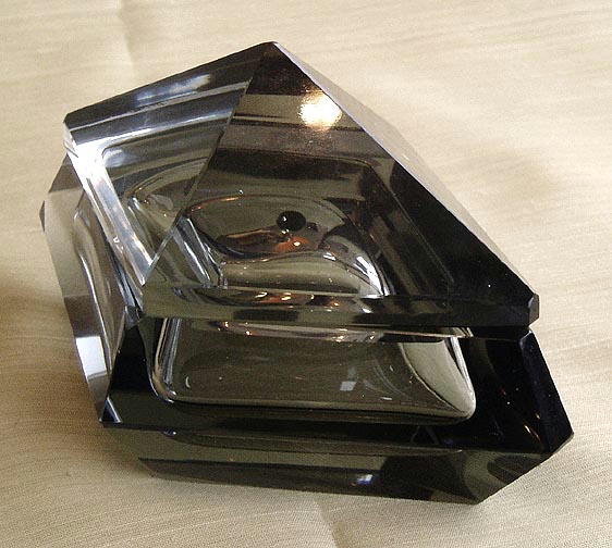 SIGNED CZECH GEOMETRICAL ART DECO POWDER BOX