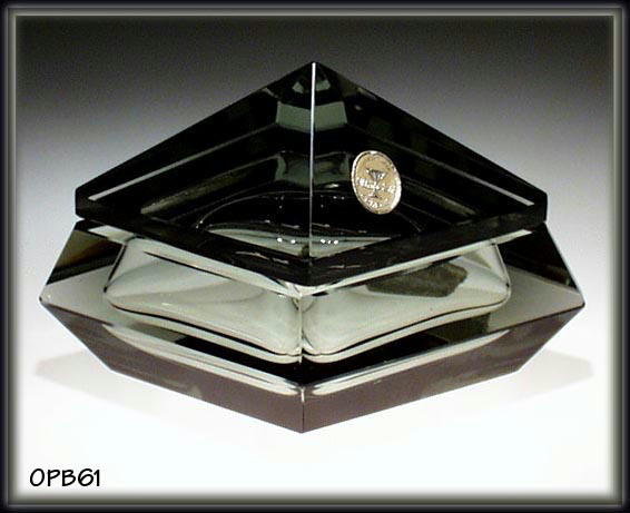 SIGNED CZECH GEOMETRICAL ART DECO POWDER BOX
