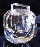 CZECH ART DECO CUT CRYSTAL POWDER BOX c.1930's