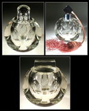 CZECH ART DECO CUT CRYSTAL POWDER BOX c.1930's