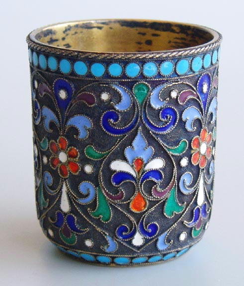 IMPERIAL RUSSIAN ANTIQUE SILVER ENAMELLED CUP