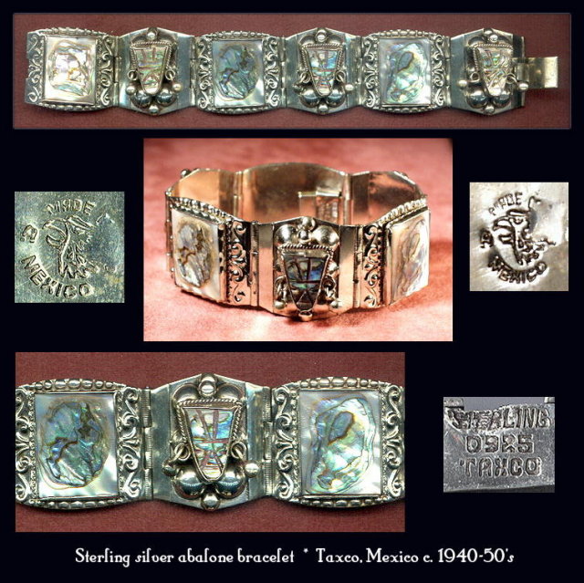 VINTAGE MEXICAN STERLING SILVER BRACELET #132