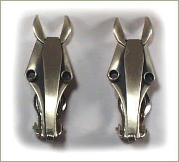 STERLING SILVER ART DECO HORSE HEAD EARRINGS