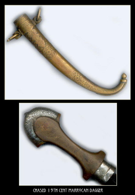 CHASED 19TH CENT MARROCAN DAGGER MS-50