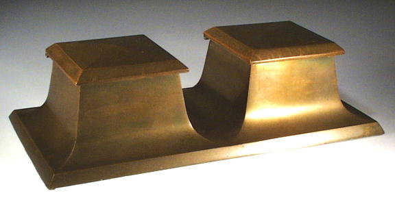 ARTS & CRAFTS BRONZE INKWELL BRADLEY HUBBARD