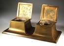 ARTS & CRAFTS BRONZE INKWELL BRADLEY HUBBARD