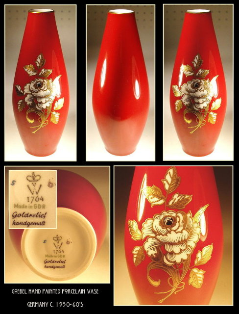 GOEBEL HAND PAINTED PORCELAIN VASE