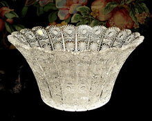 GORGEOUS CZECH CUT CRYSTAL BOWL QUEENS LACE