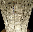 BEAUTIFUL CZECH CUT CRYSTAL VASE QUEENS LACE