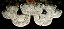 CZECH VINTAGE CUT CRYSTAL 7 pc BERRY SET #186