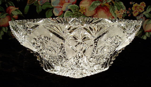CZECH ART DECO CUT CRYSTAL BOWL #188