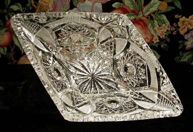 CZECH ART DECO CUT CRYSTAL BOWL #188