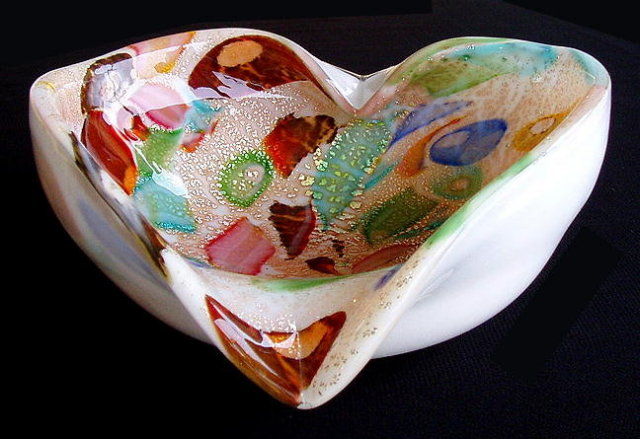 VINTAGE MURANO ITALIAN ART GLASS BOWL / ASHTRAY