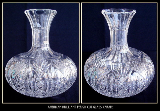 CUT GLASS CARAFE AMERICAN BRILLIANT PERIOD #31