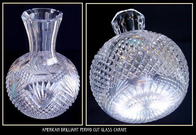 CUT GLASS CARAFE AMERICAN BRILLIANT PERIOD #56