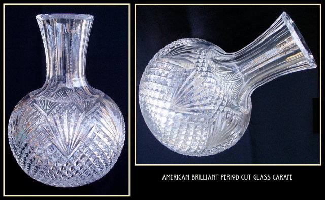 CUT GLASS CARAFE AMERICAN BRILLIANT PERIOD #56