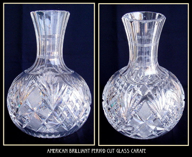 CUT GLASS CARAFE AMERICAN BRILLIANT PERIOD #57