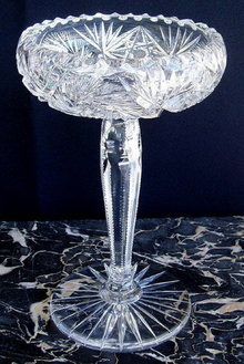 CUT GLASS COMPOTE AMERICAN BRILLIANT PERIOD #59