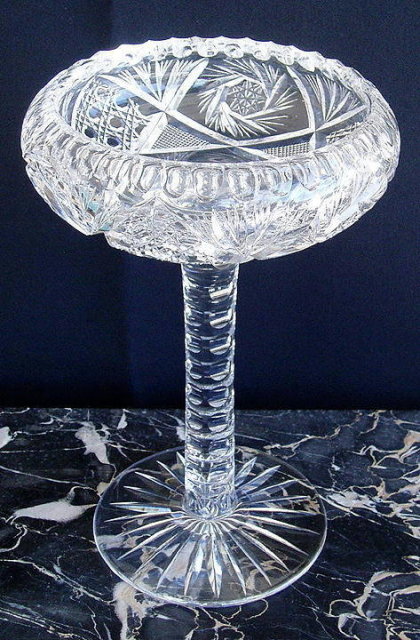 CUT GLASS COMPOTE AMERICAN BRILLIANT PERIOD #62