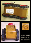 US ARMY WIND UP TANK #4 TIN TOY MARX c.1930's