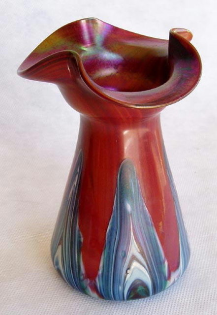 BOHEMIAN ART GLASS VASE / RINDSKOPF 1900