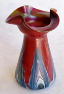 BOHEMIAN ART GLASS VASE / RINDSKOPF 1900
