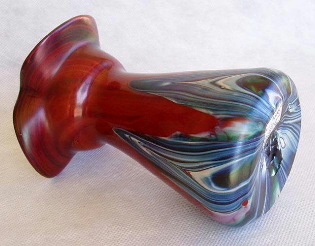 BOHEMIAN ART GLASS VASE / RINDSKOPF 1900