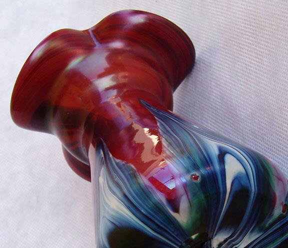 BOHEMIAN ART GLASS VASE / RINDSKOPF 1900