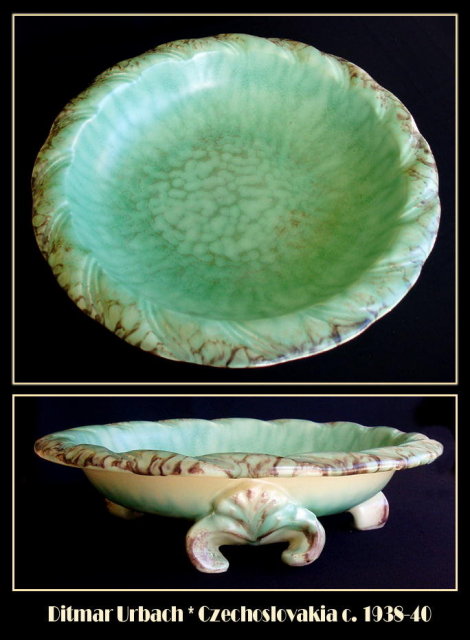 CZECH ART POTTERY D. URBACH BOWL 1930's