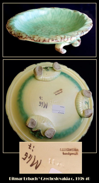 CZECH ART POTTERY D. URBACH BOWL 1930's