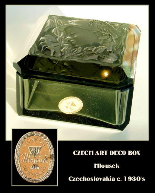 SIGNED CZECH ART DECO MERCURY POWDER BOX OPB-51