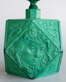 CZECH 1930's VINTAGE FIGURAL JADE GLASS PERFUME