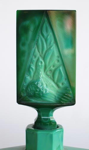 CZECH 1930's VINTAGE FIGURAL JADE GLASS PERFUME