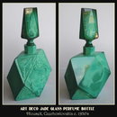 CZECH 1930's VINTAGE FIGURAL JADE GLASS PERFUME