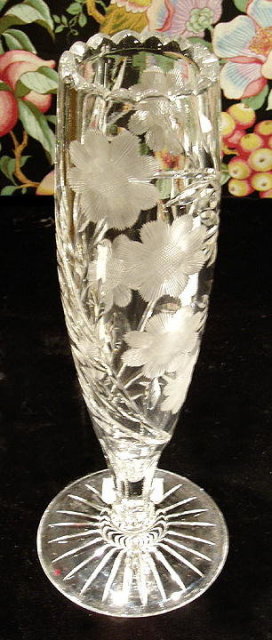 CUT GLASS VASE AMERICAN BRILLIANT PERIOD #63